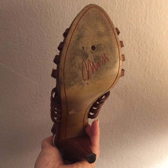 Miss Sixty Brown and Gold Heels - Picture 6 of 8